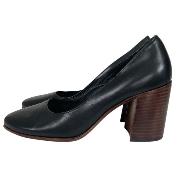 PATRICIA NASH Anita Block Heel Pumps Size 7 Leather Black Classic Work Shoes - Picture 16 of 16
